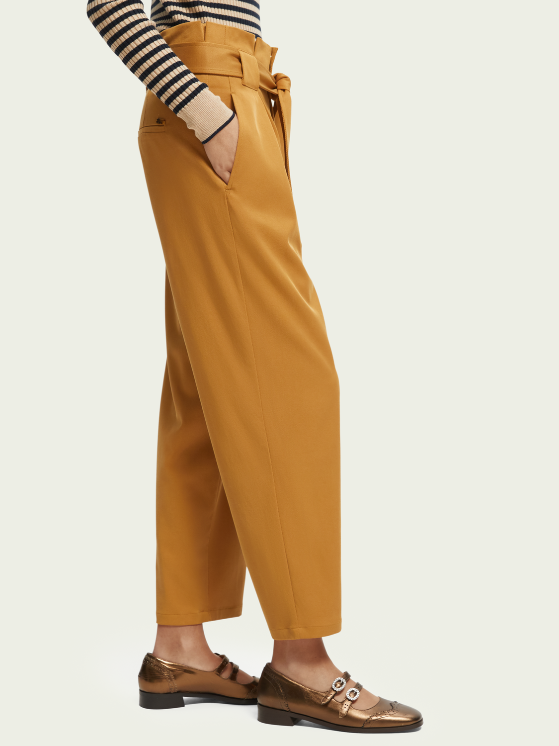 The Daisy High-Rise Straight-Leg Paper Bag Trousers | scotch & soda outlet