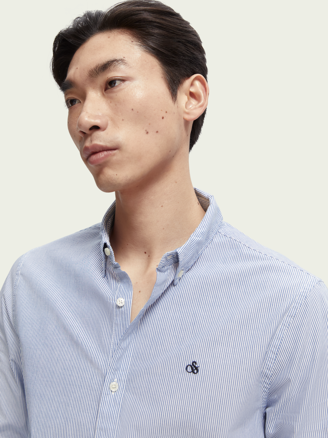 Slim Fit Organic Yarn-Dyed Poplin Shirt | Scotch And Soda Outlet