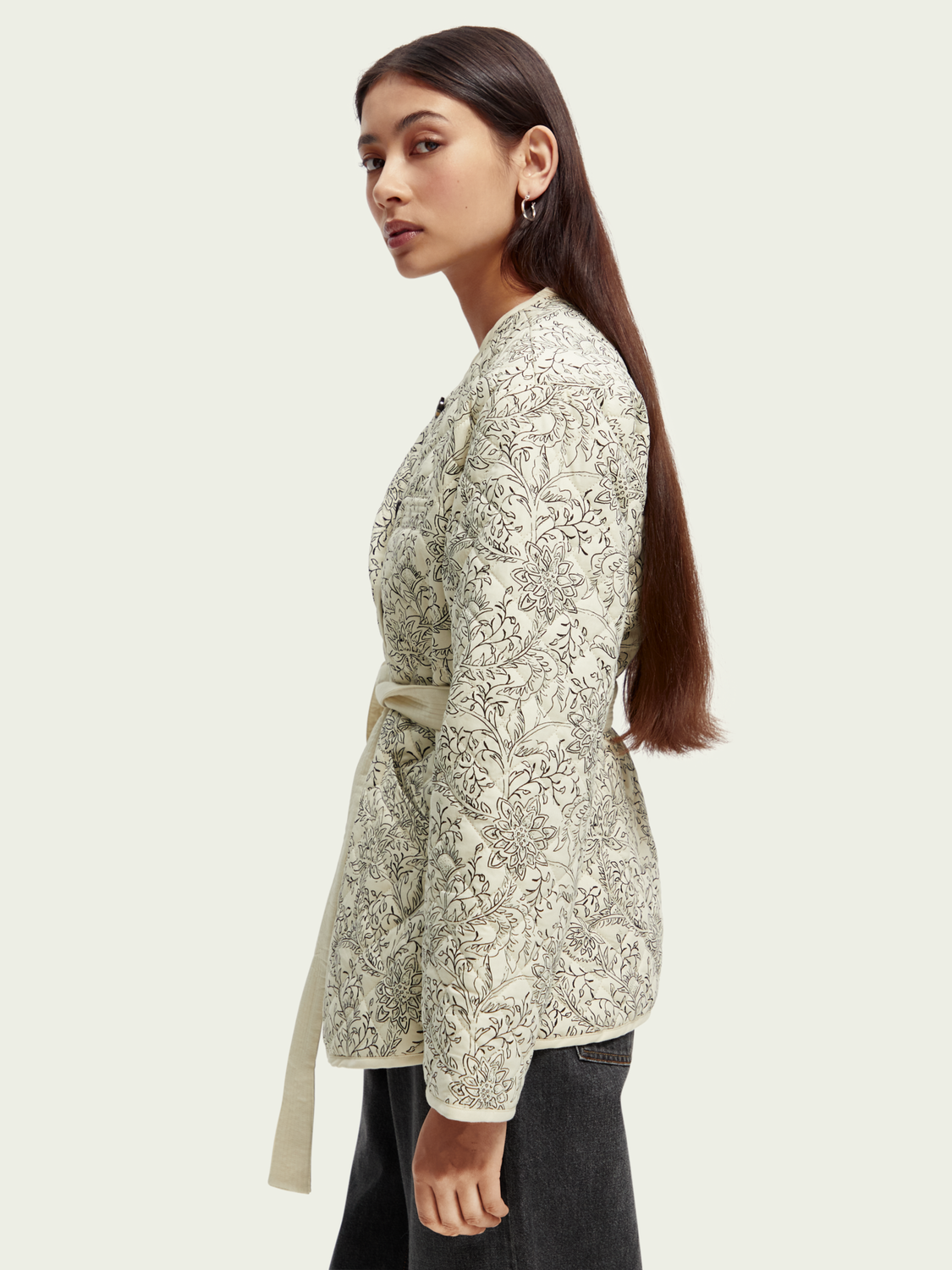 Quilted Organic Cotton Belted Jacket | scotch & soda outlet