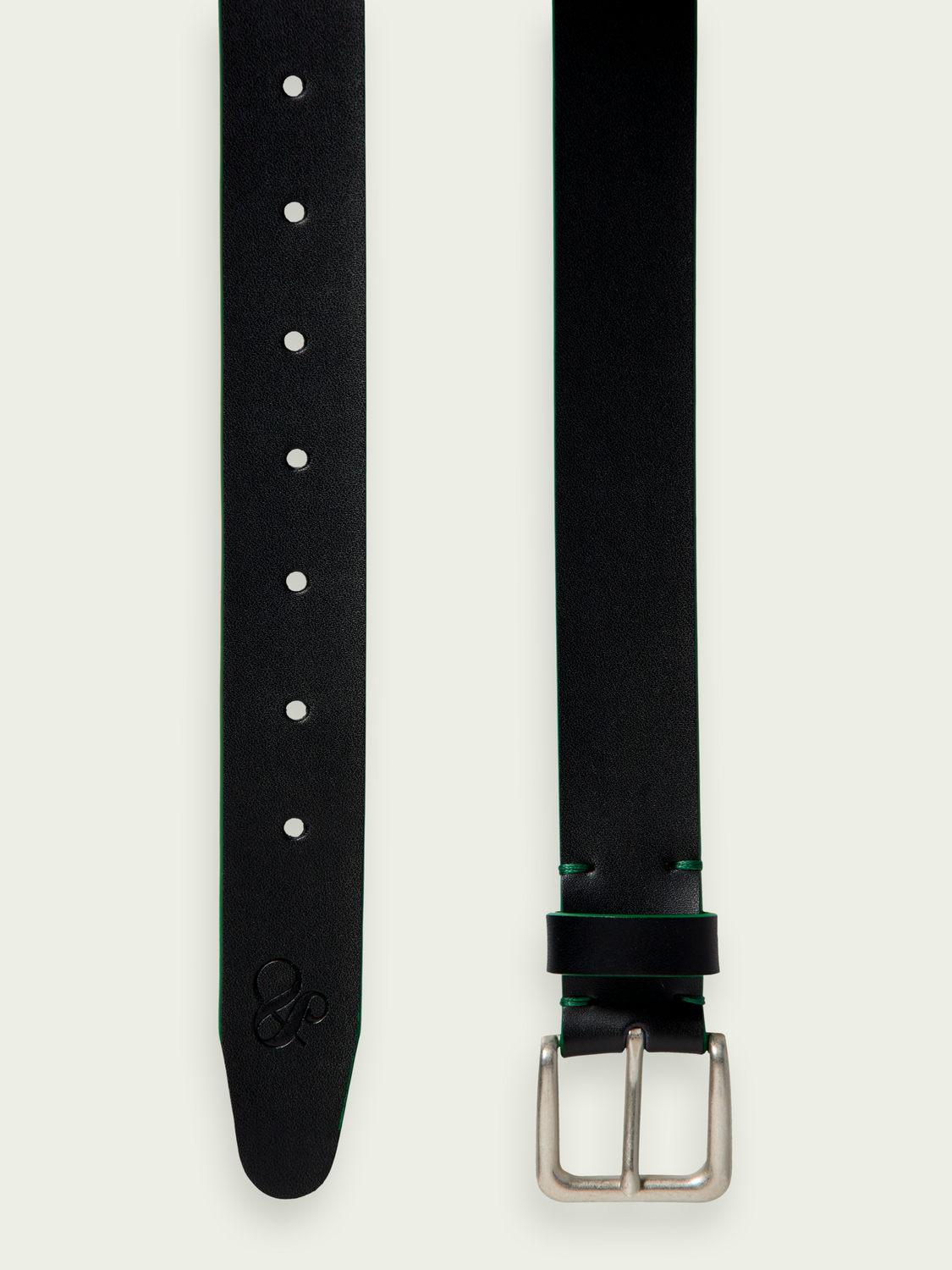 Leather Contrast Trimmed Belt