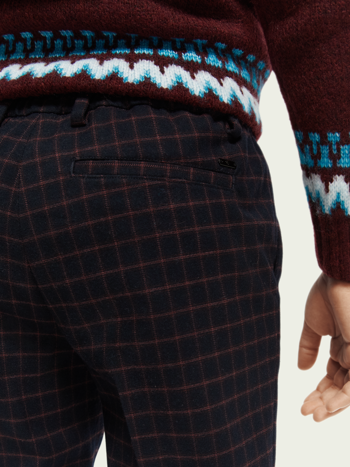 Regular Slim Fit Yarn-Dyed Check Pants