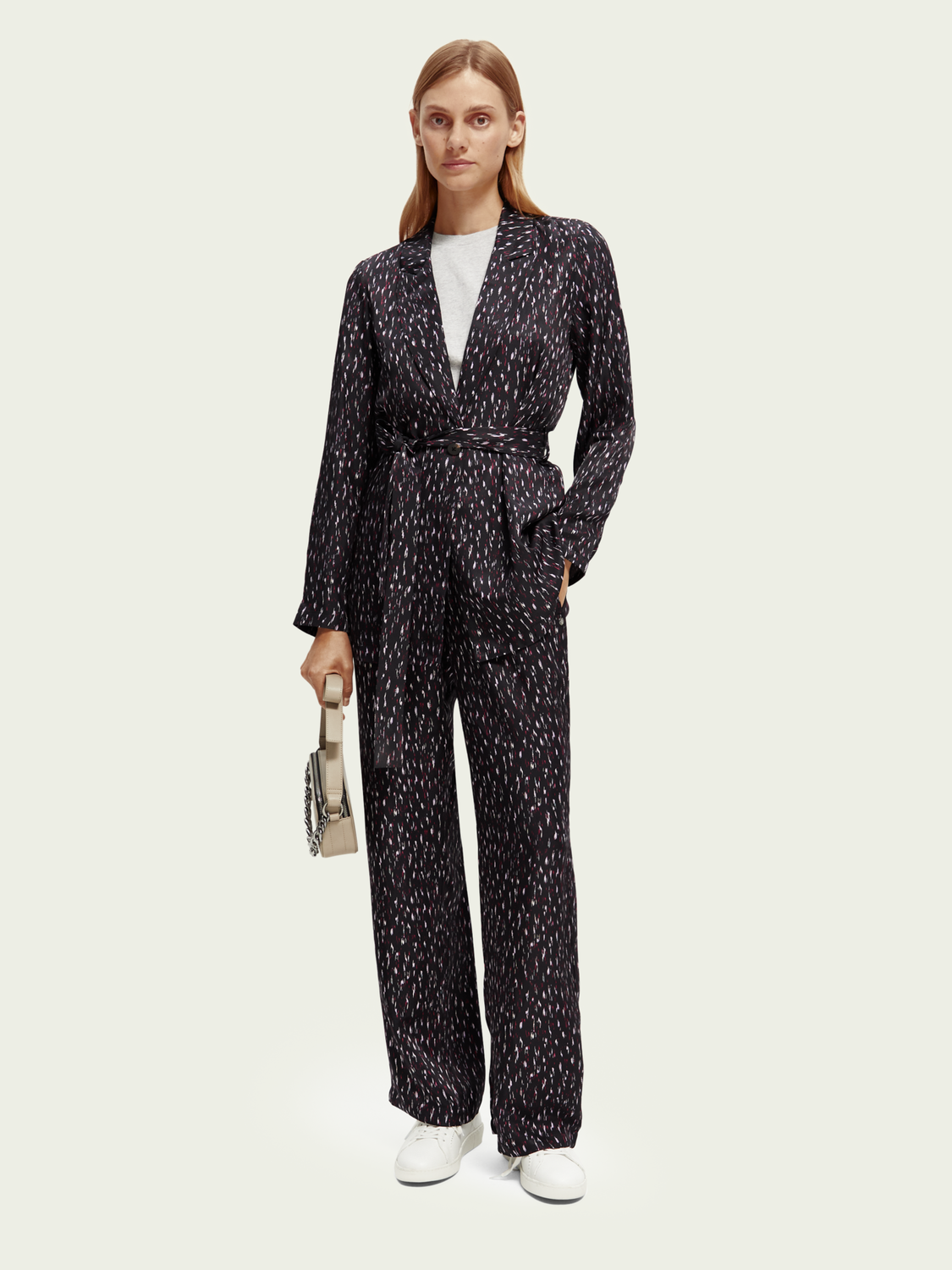 Lightweight Printed Belted Blazer | scotch & soda outlet