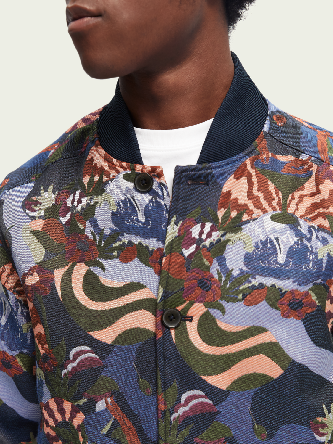 Jacquard Bomber Jacket | Scotch And Soda Outlet