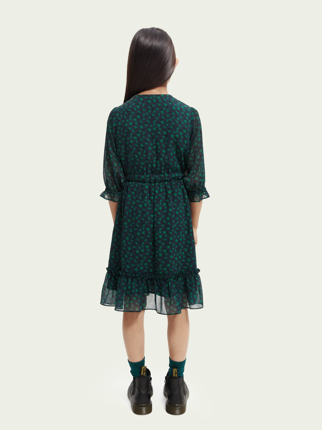 Printed Midi-Length 3/4-Length Dress