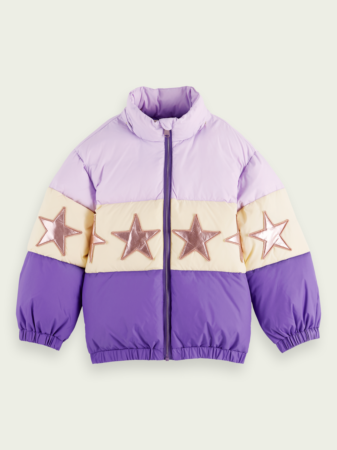 Colour-Blocked Star Puffer Jacket