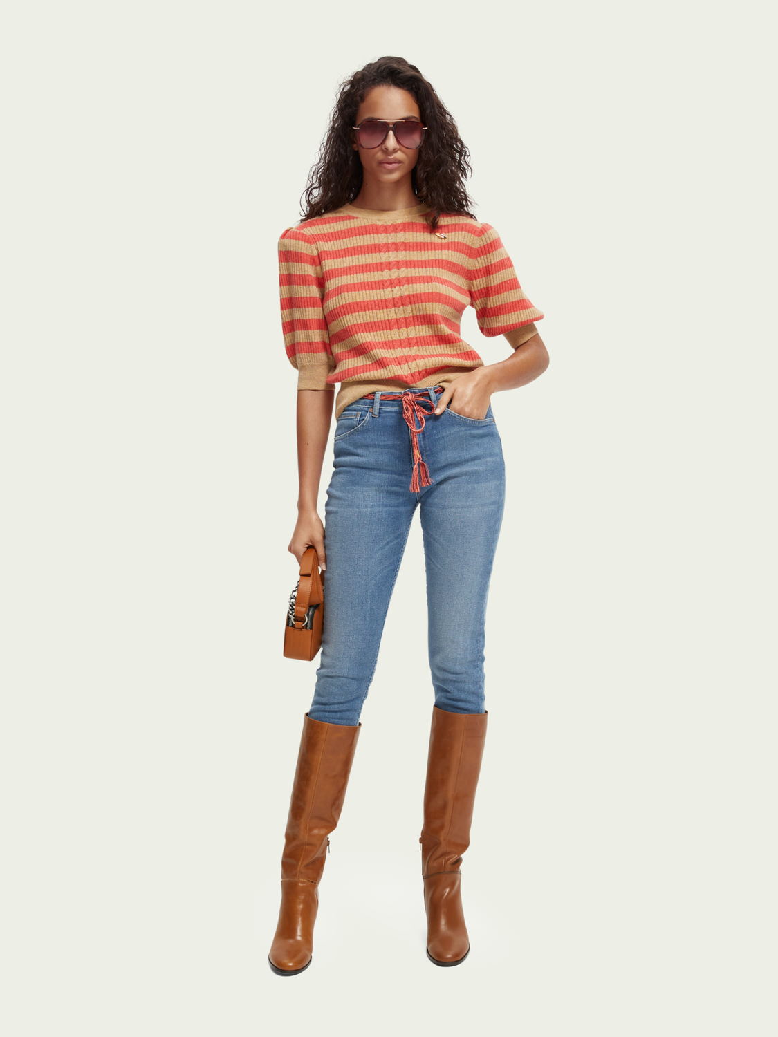 Short Puffed-Sleeve Knit Shirt | scotch & soda outlet