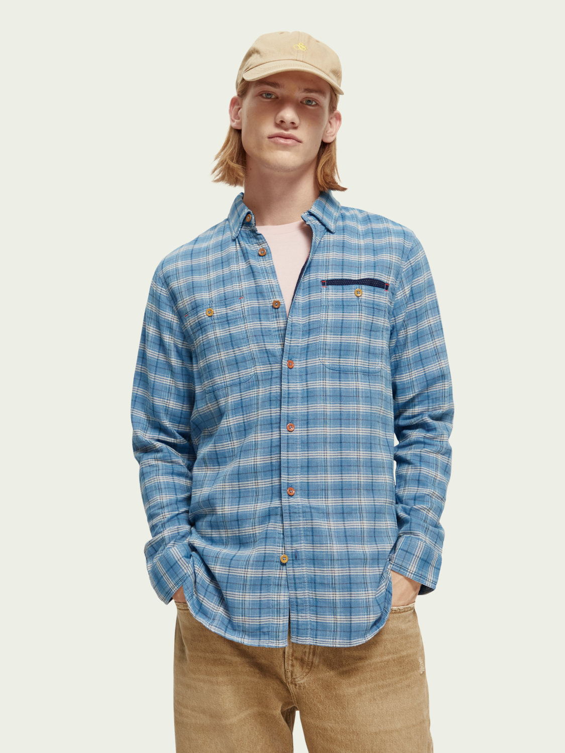 Regular Fit Bonded Shirt With Sleeve Roll-Up | Scotch And Soda Outlet