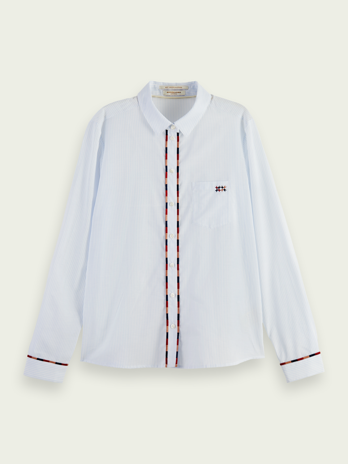 Regular Fit Embroidery-Lined Shirt | scotch & soda outlet