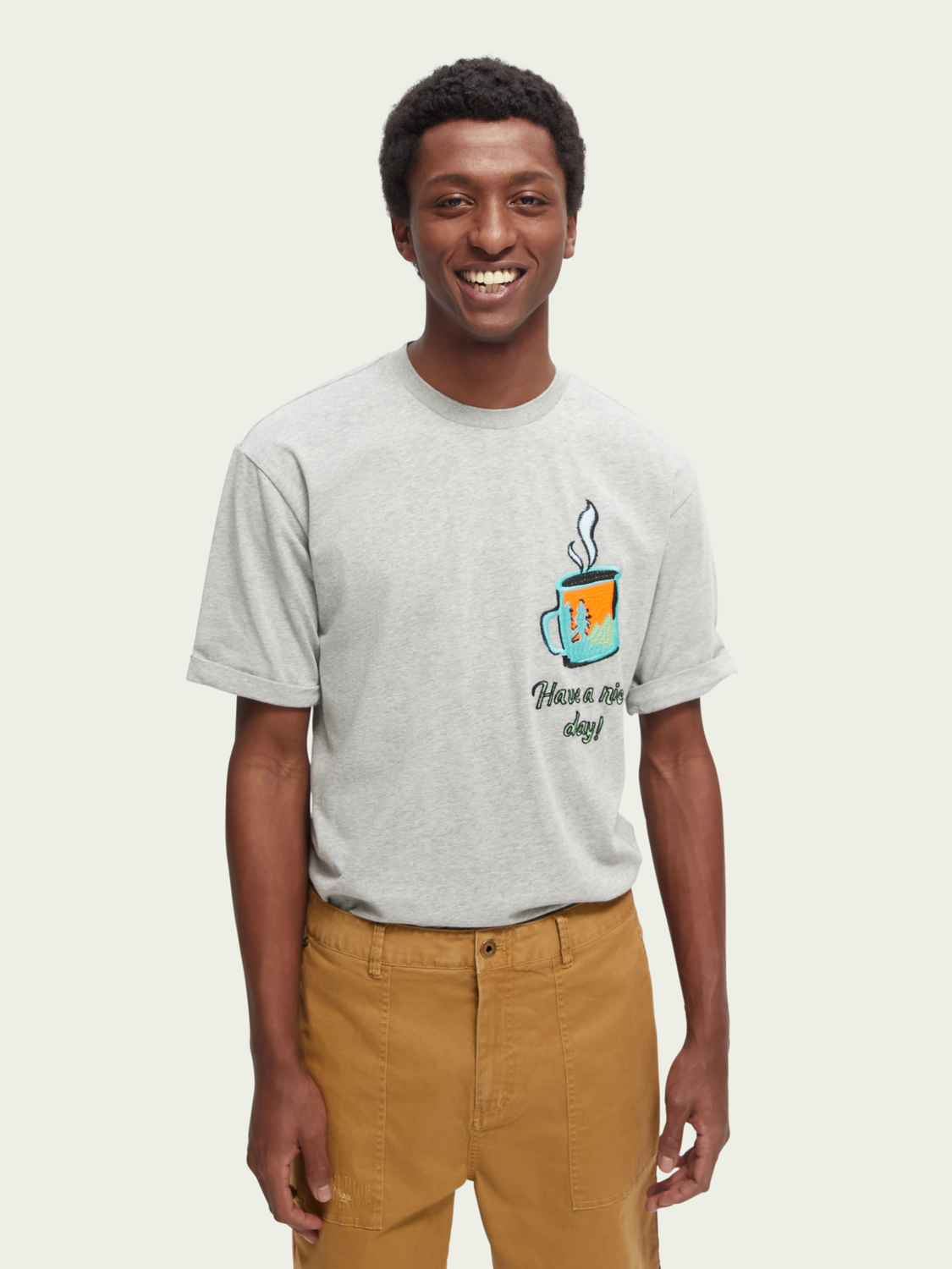 Embroidered Artwork Crewneck T-Shirt | Scotch And Soda Outlet