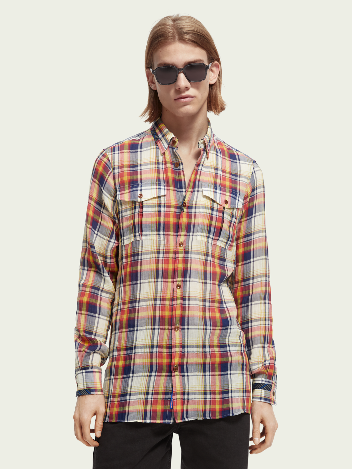 Regular-Fit Organic Mix & Match Seersucker Shirt | Scotch And Soda Outlet