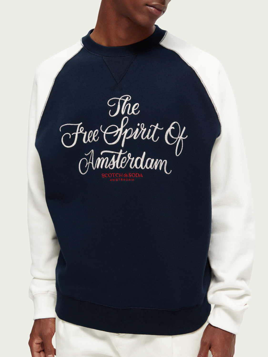 Embroidered Artwork Crewneck Sweatshirt | Scotch And Soda Outlet