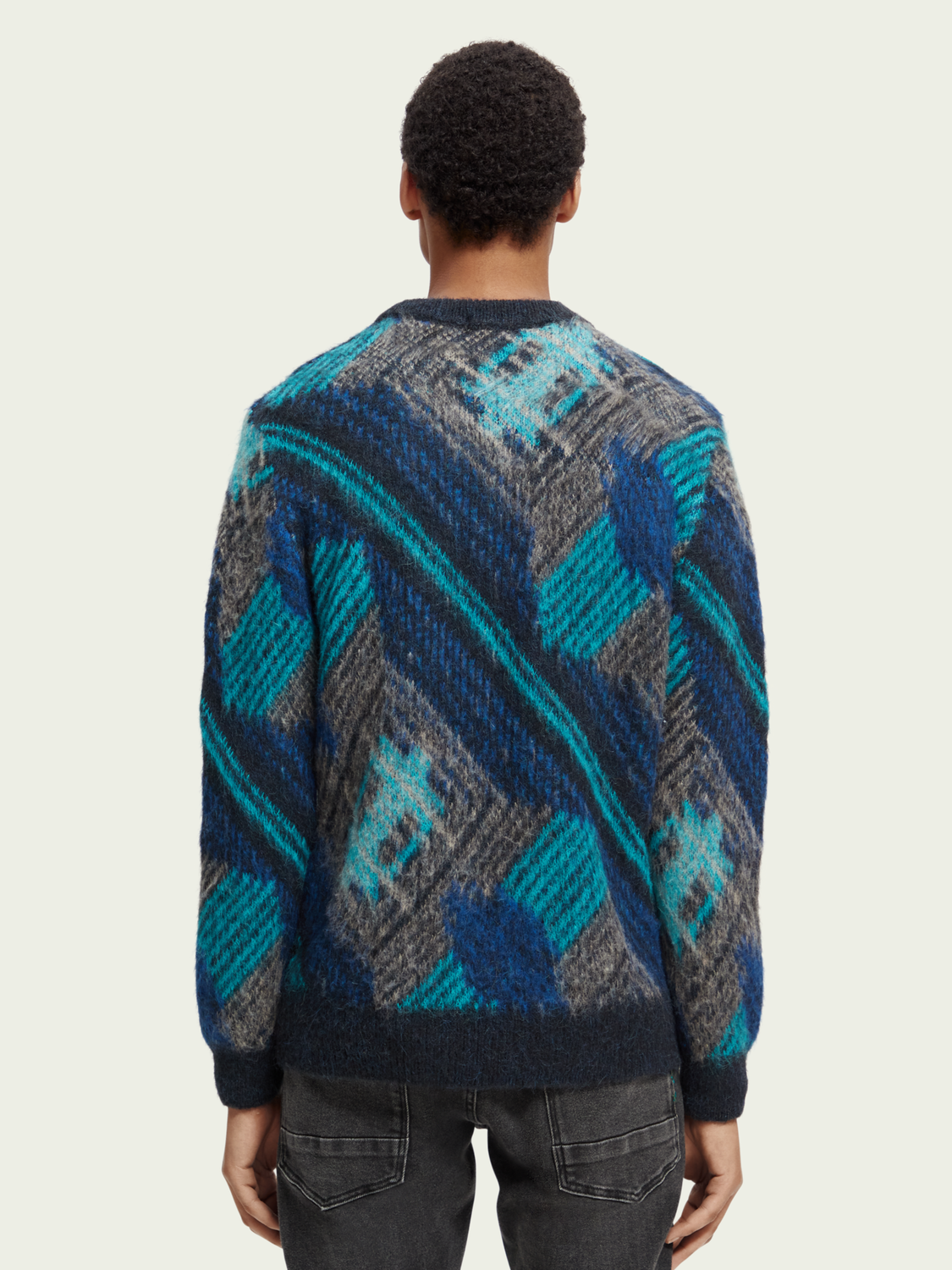 Multi-Coloured Panelled Jacquard Sweater | Scotch And Soda Outlet