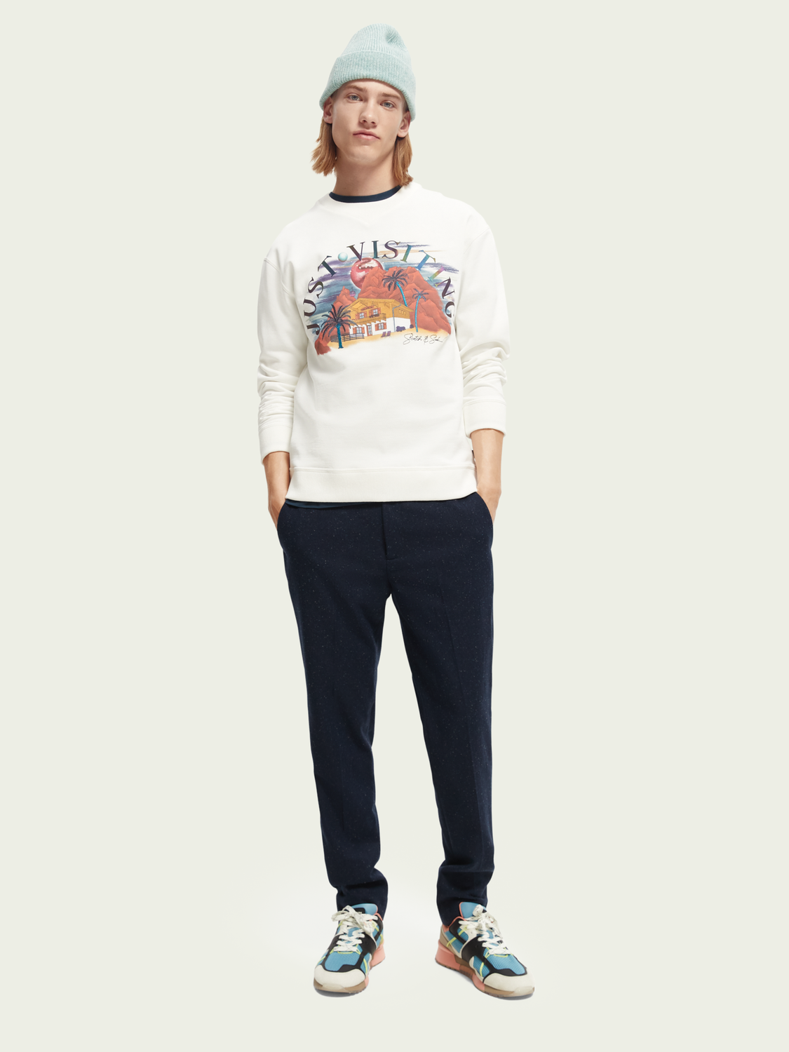 Relaxed Fit Artwork Felpa Crewneck Sweatshirt | Scotch And Soda Outlet