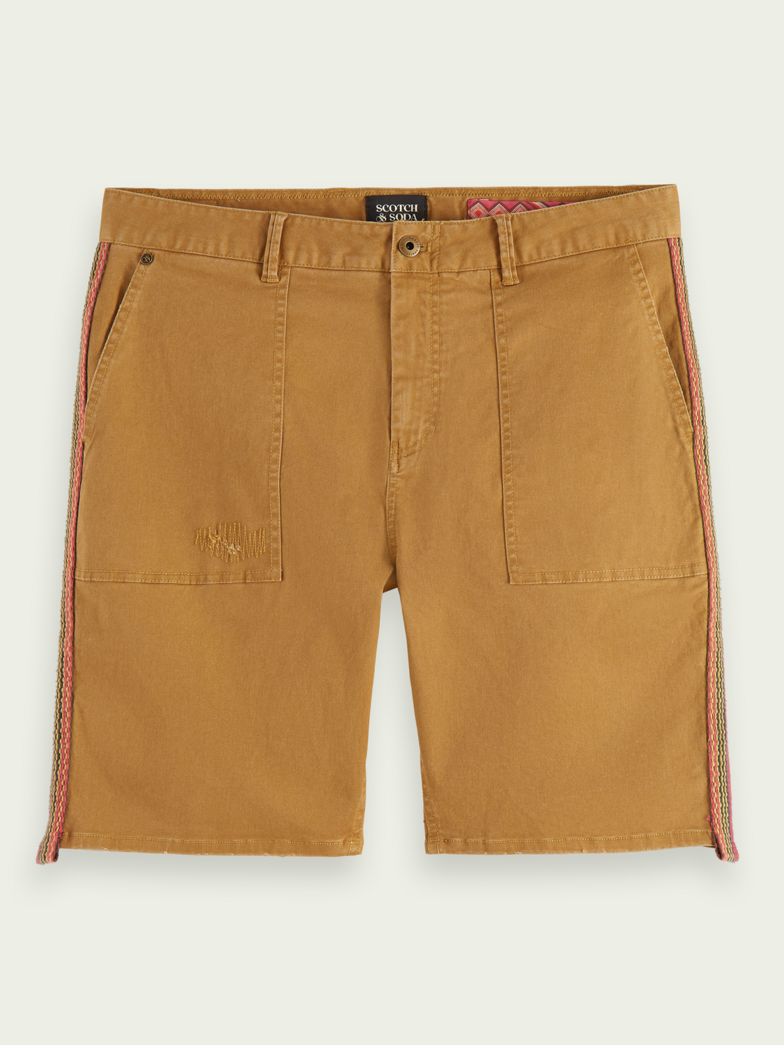 Relaxed-Fit Organic Cotton Shorts With Tape Detail | Scotch And Soda Outlet