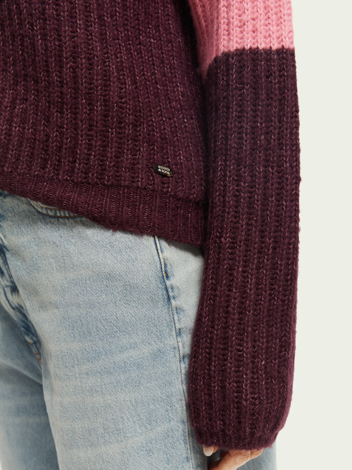 Chunky Knit Colour-Blocked Sweater | scotch & soda outlet