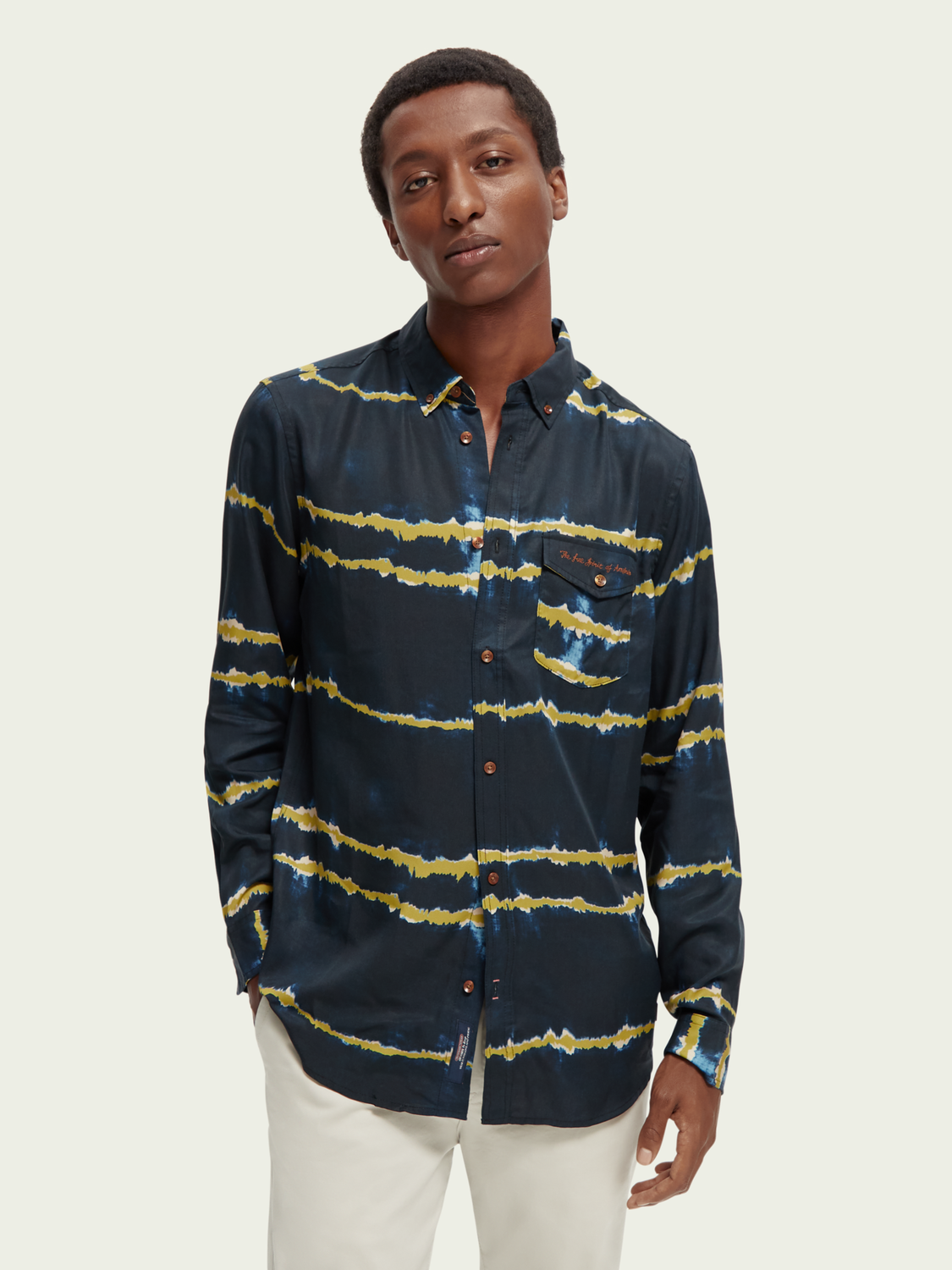 Regular Fit Pocketed Tie-Dye Shirt | Scotch And Soda Outlet