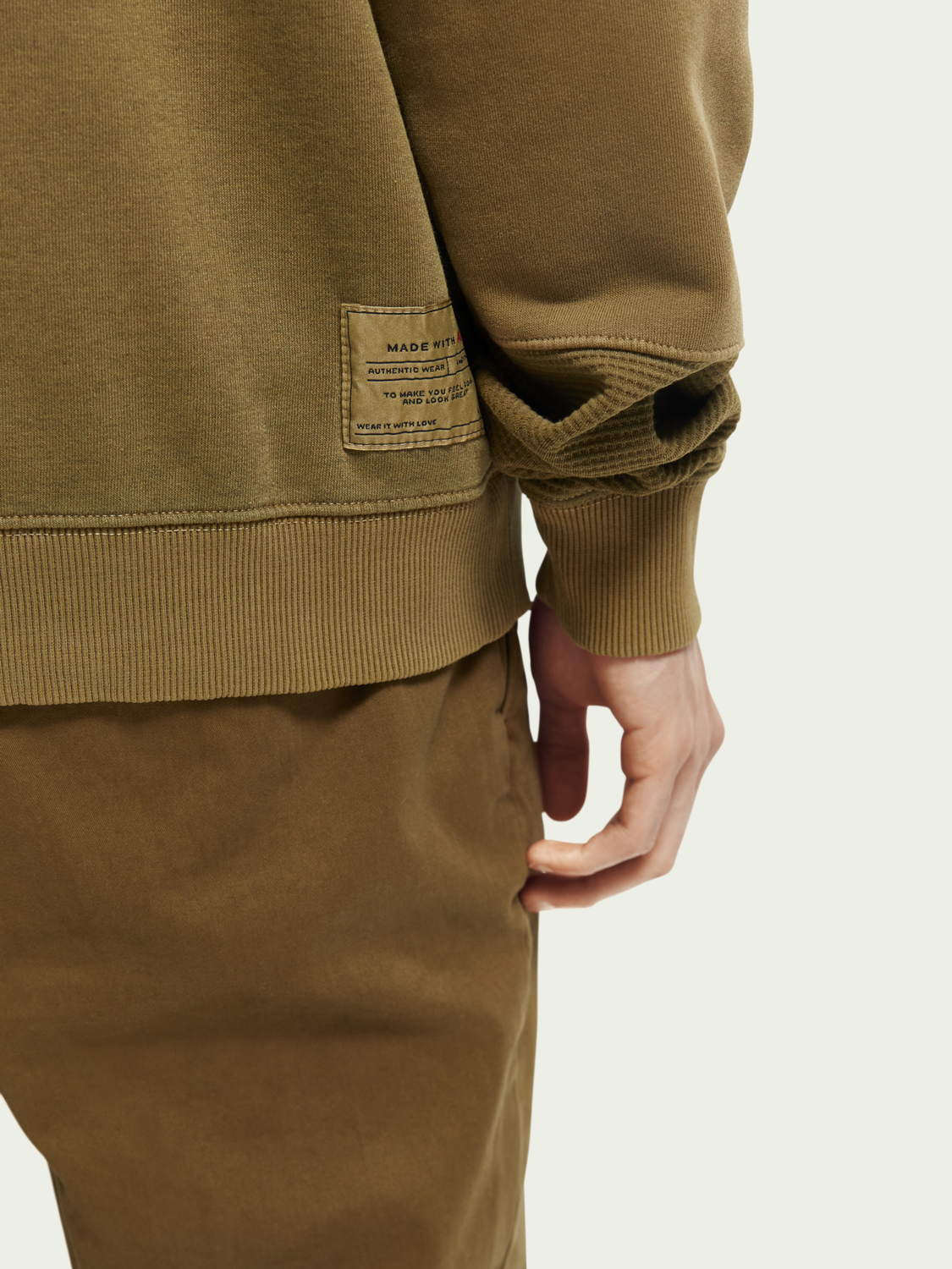 Panelled Organic Cotton Crewneck Sweatshirt | Scotch And Soda Outlet