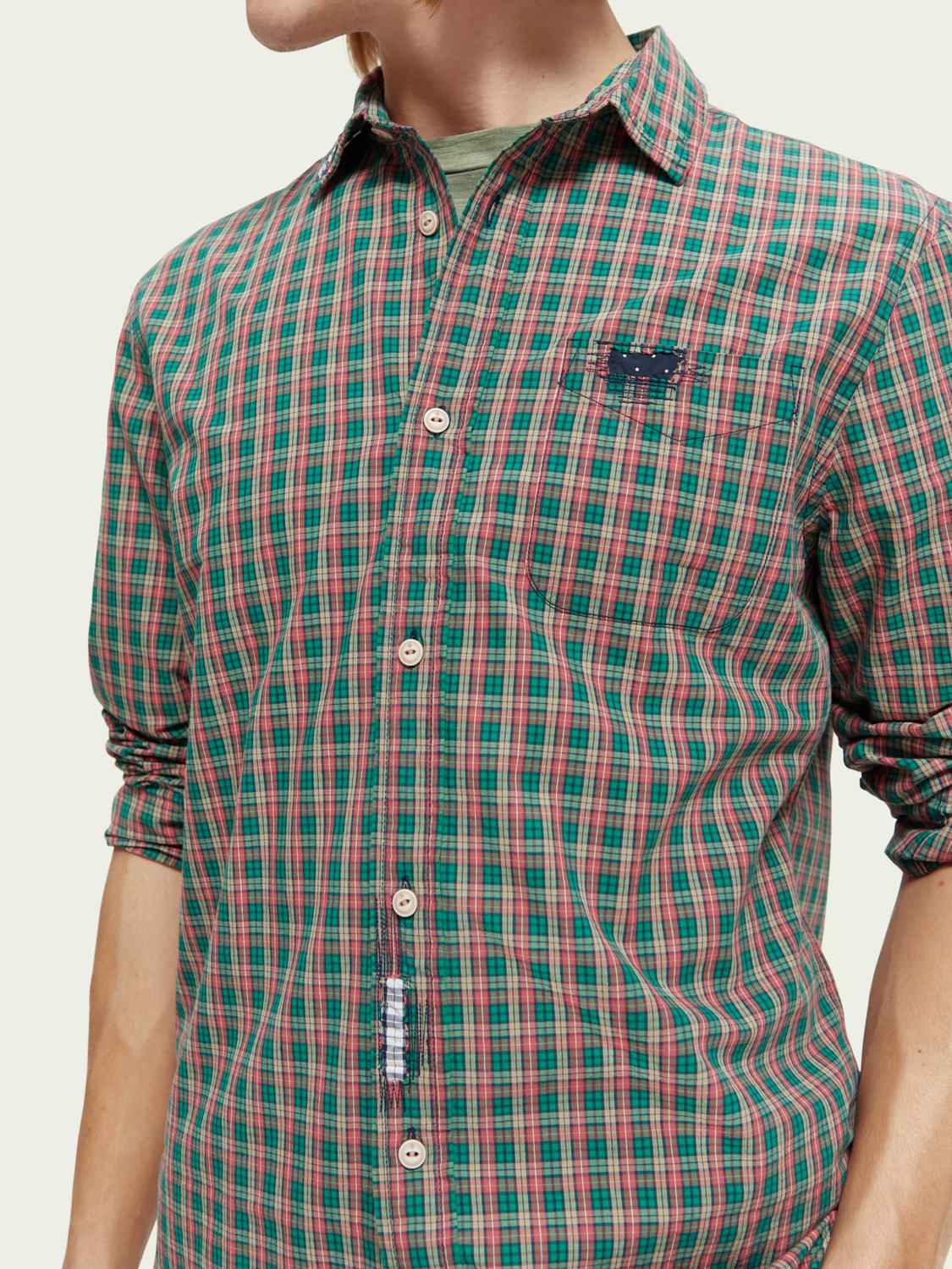 Checked Organic Cotton Poplin Shirt | Scotch And Soda Outlet