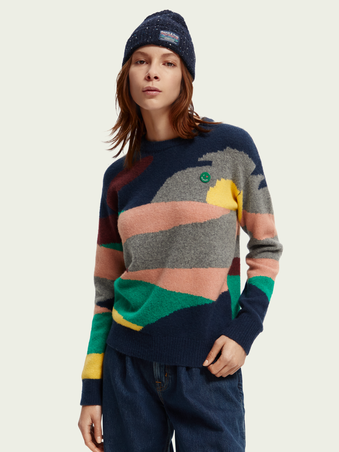 Wool-Blended Intarsia Knit Sweater | scotch & soda outlet