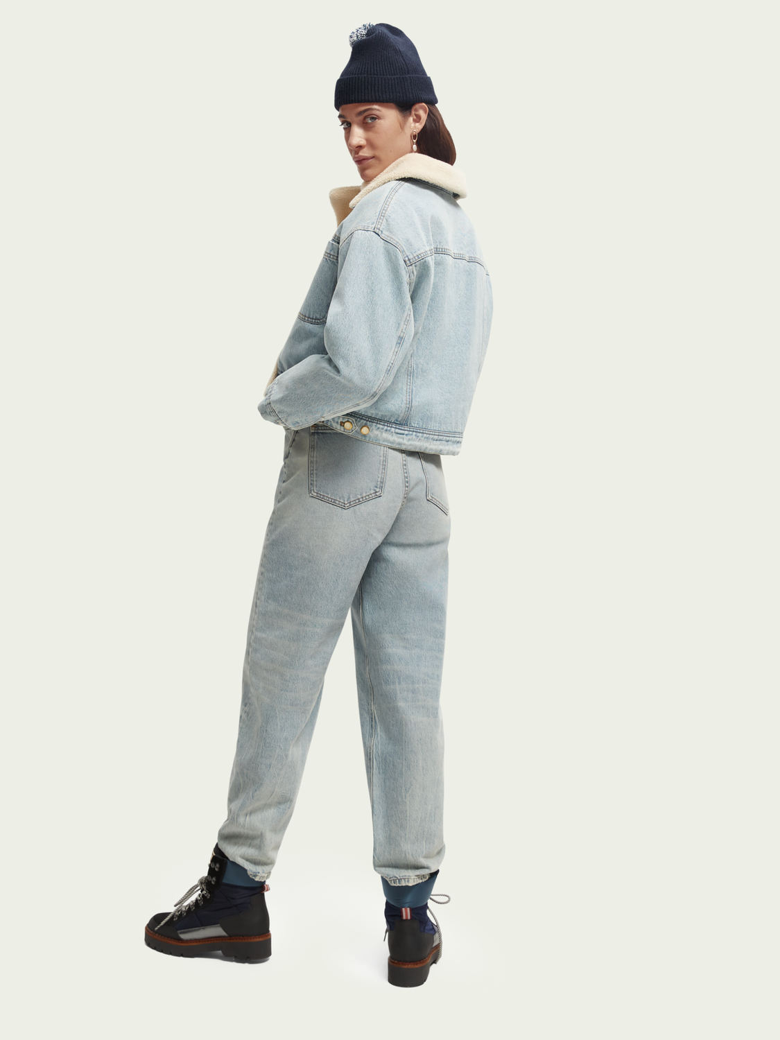 Teddy-Lined Denim Trucker Jacket | scotch & soda outlet