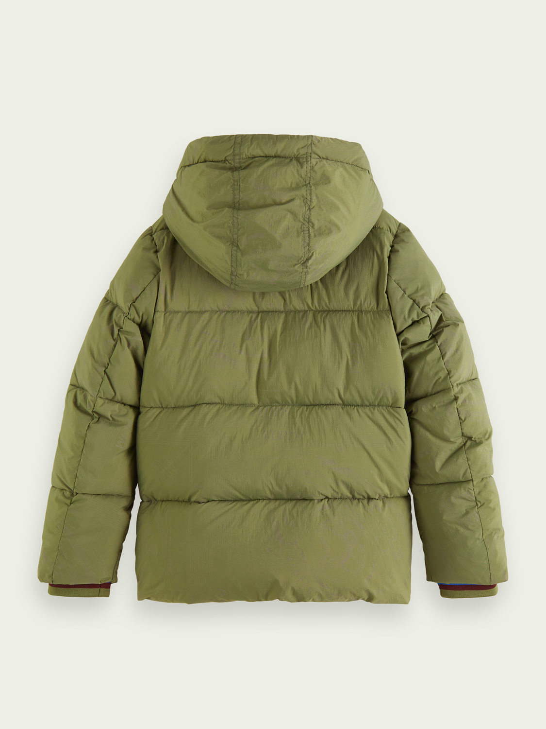 Padded Jacket With Reflective Print