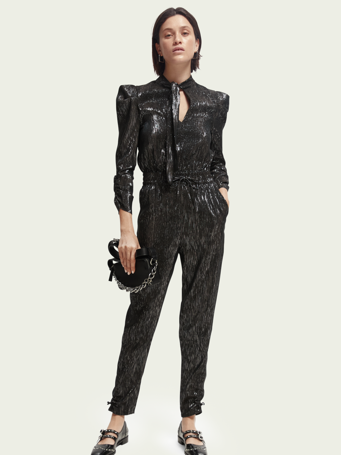 Gathered Silver Jumpsuit | scotch & soda outlet