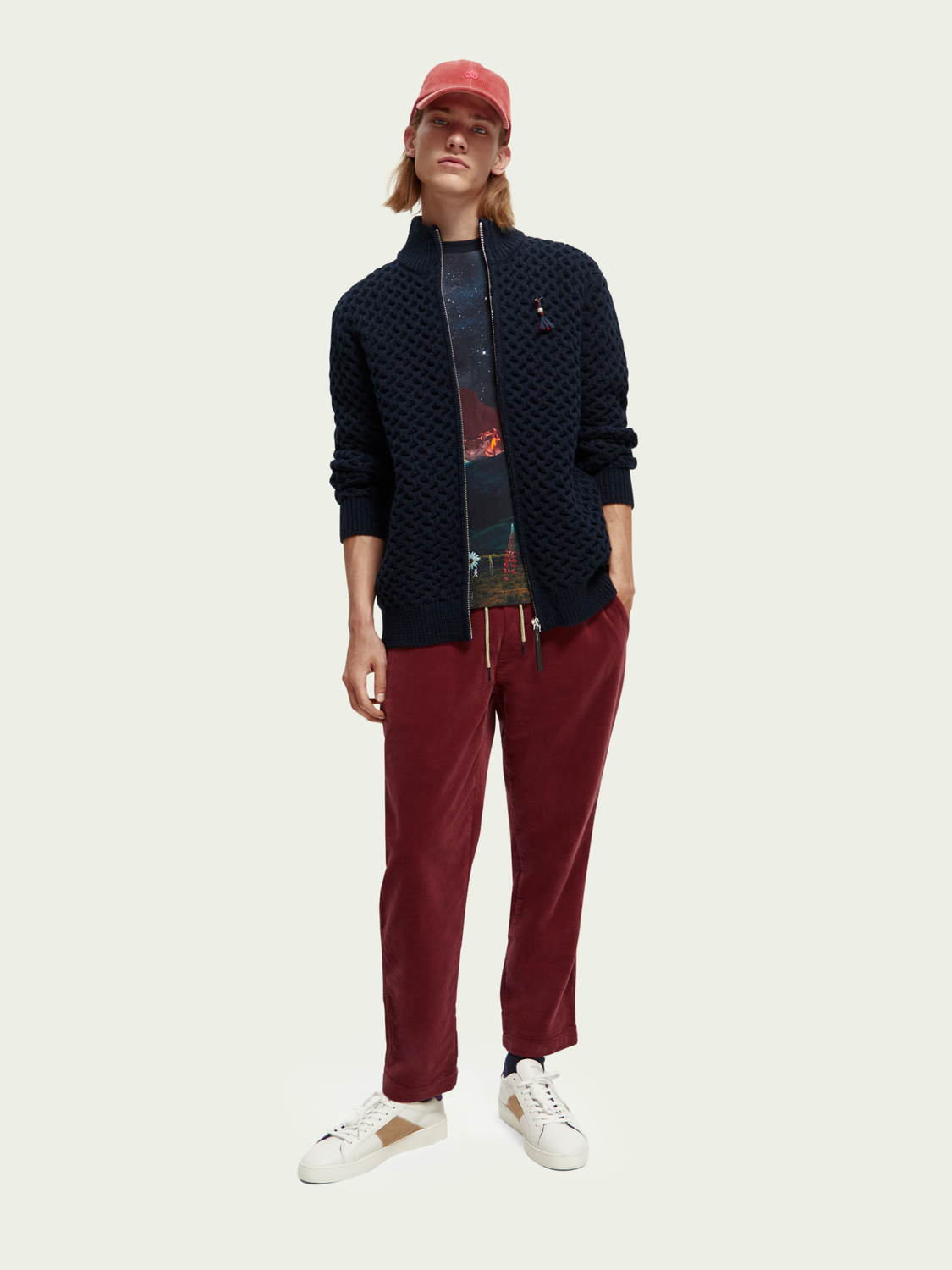 Zip-Through Lattice Cardigan | Scotch And Soda Outlet