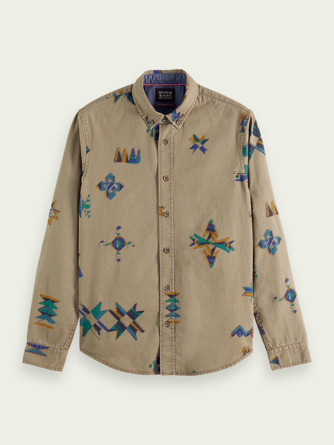 Regular Fit Printed Twill Shirt | Scotch And Soda Outlet