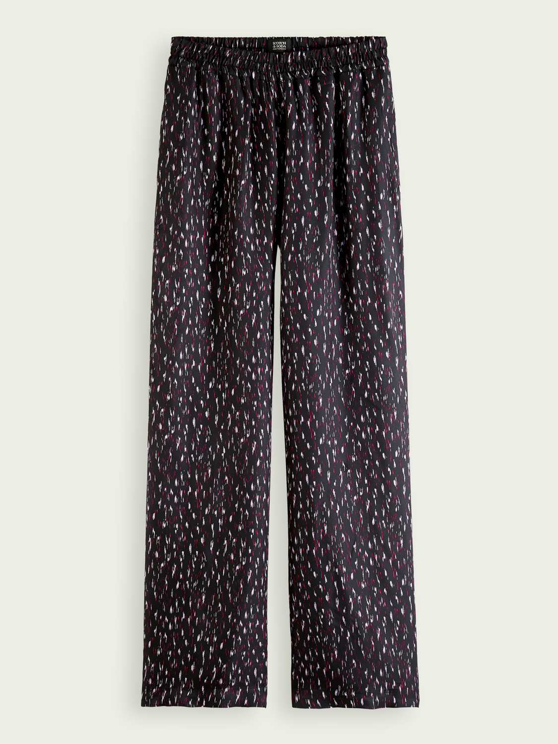 Gia Mid-Rise Wide-Leg Printed Elasticated Trousers | scotch & soda outlet