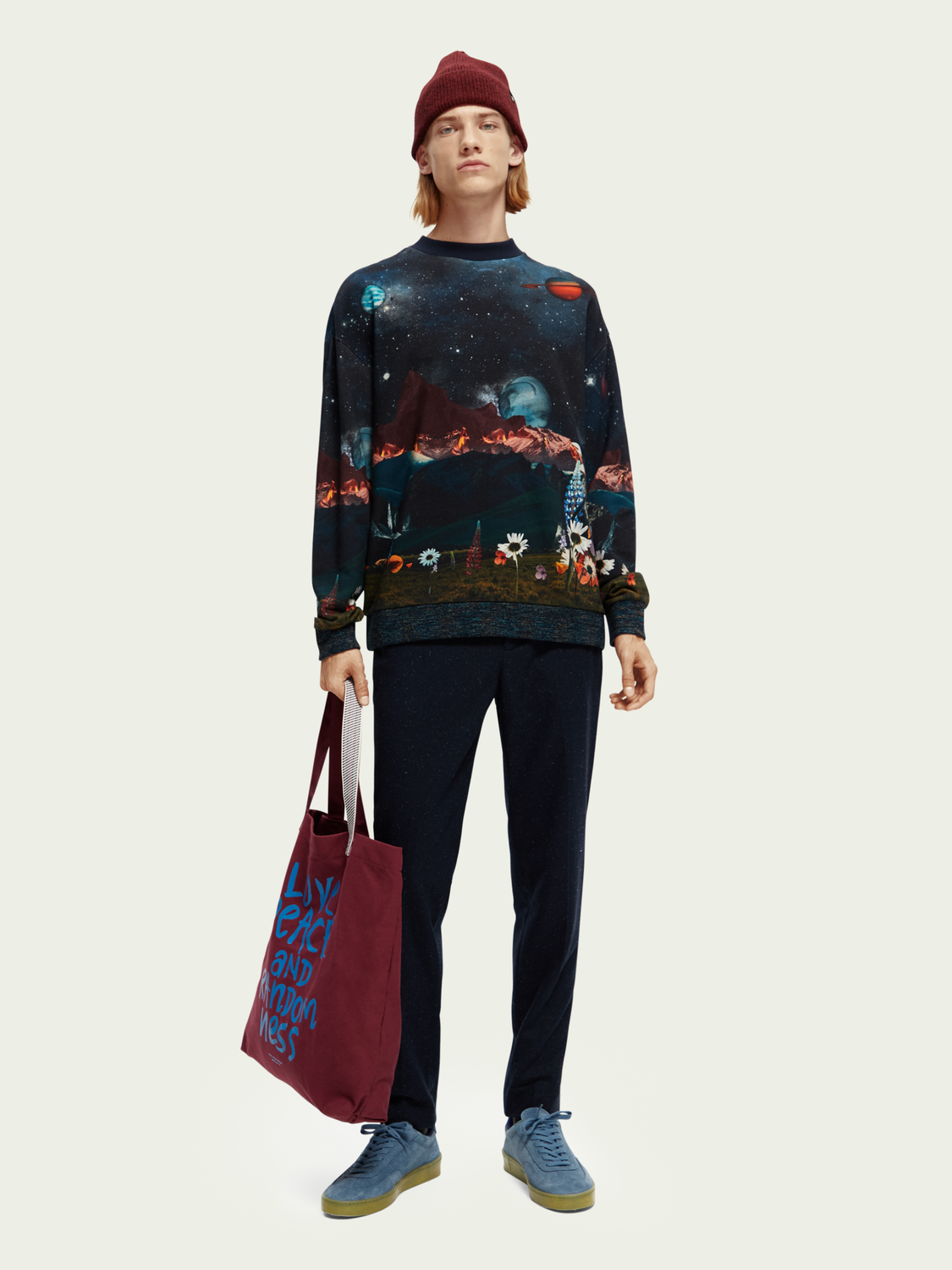Printed Organic Cotton Felpa Sweatshirt | Scotch And Soda Outlet