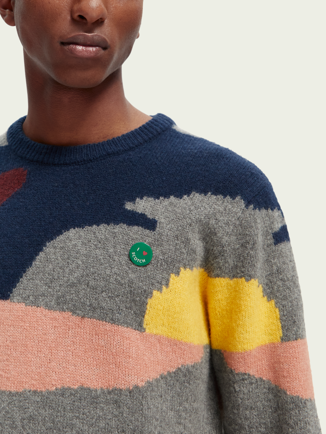Wool-Blended Jacquard Sweater | Scotch And Soda Outlet