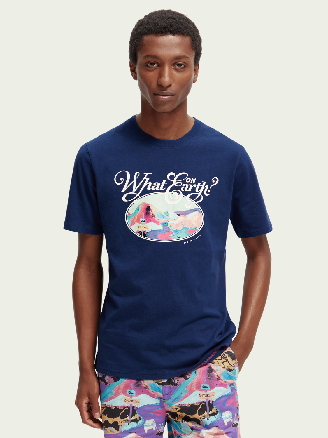 Graphic Jersey Crewneck Organic T-Shirt | Scotch And Soda Outlet