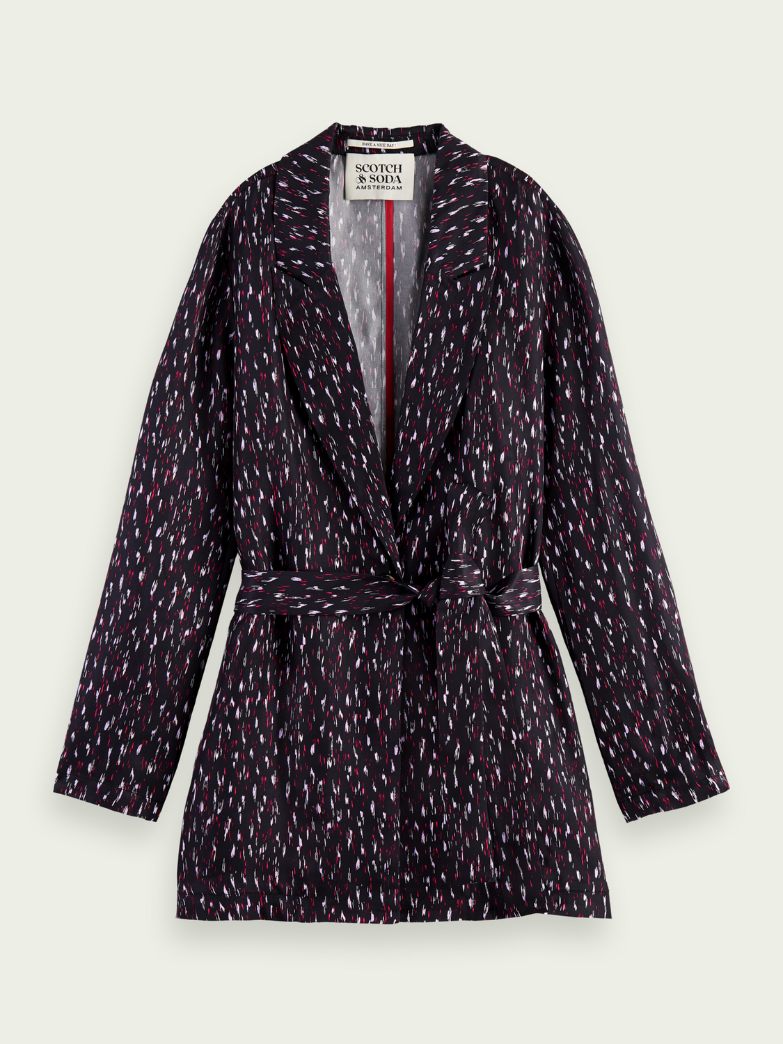 Lightweight Printed Belted Blazer | scotch & soda outlet