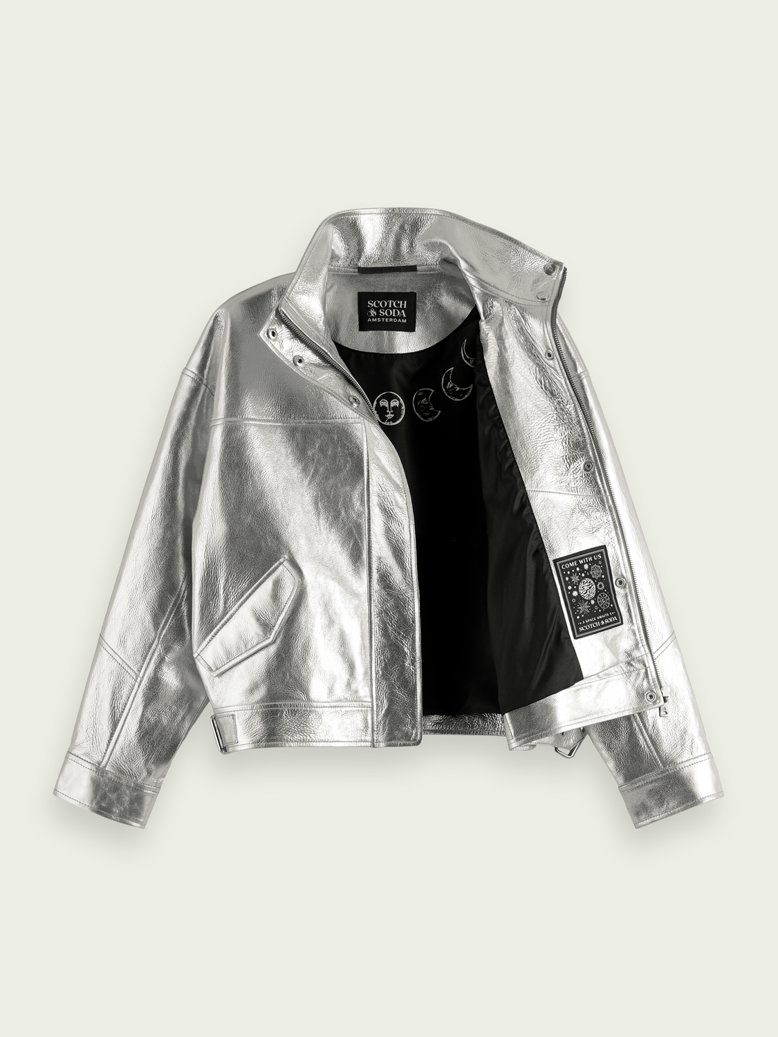 Metallic Leather Jacket | scotch & soda outlet