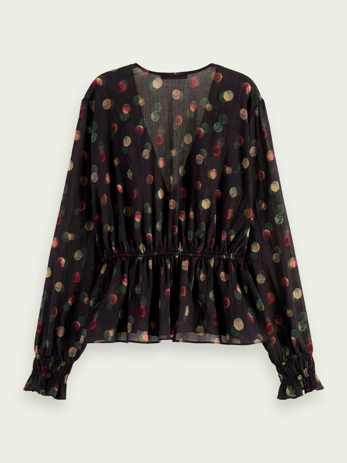 Printed Peplum V-Neck Shirt | scotch & soda outlet
