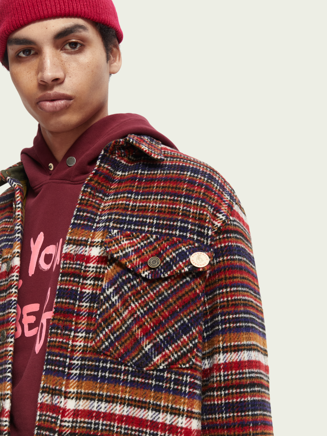 Checked Wool-Blend Overshirt | Scotch And Soda Outlet