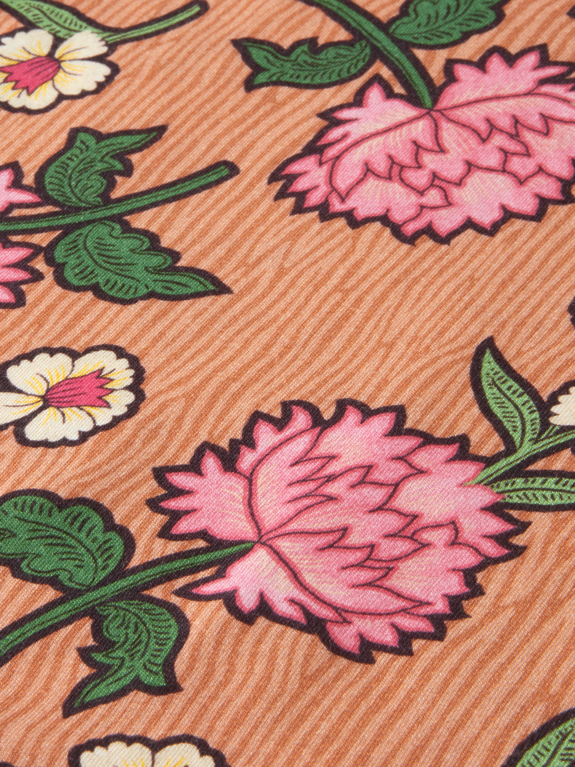 Printed Organic Long-Sleeved Fitted Turtleneck T-Shirt