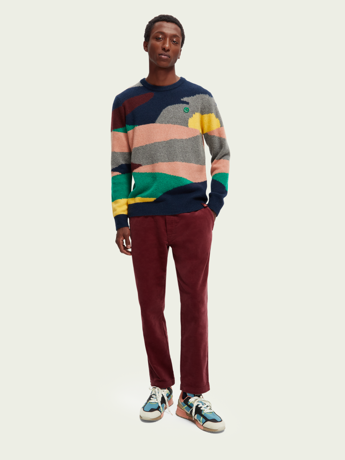 Wool-Blended Jacquard Sweater | Scotch And Soda Outlet