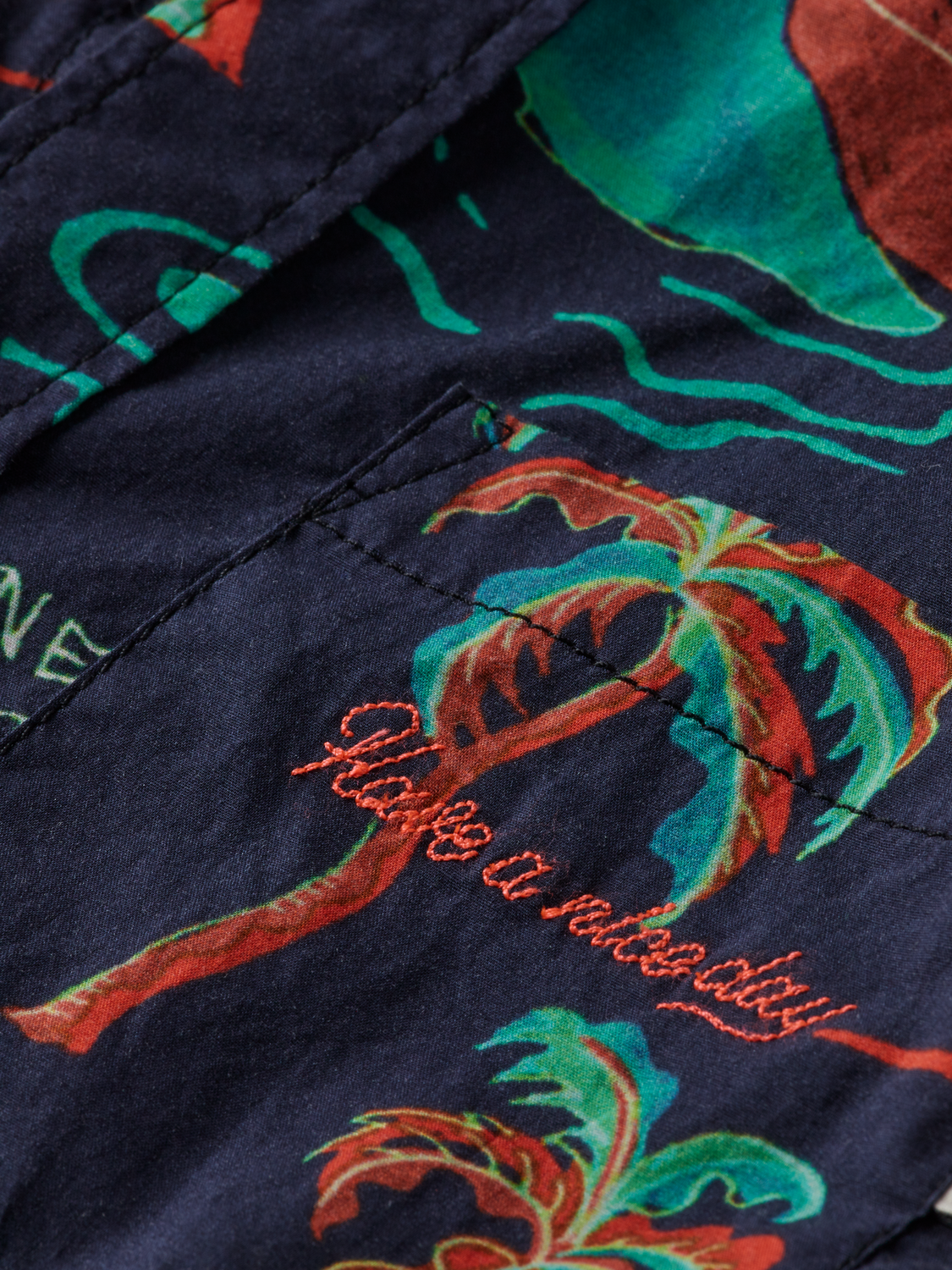 Printed Button-Down Shirt With Sleeve-Adjustment