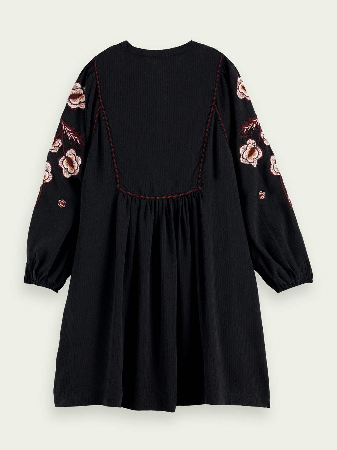 Scotch Soda Outlet | Organic Embroidered Long-Sleeved Mini Dress