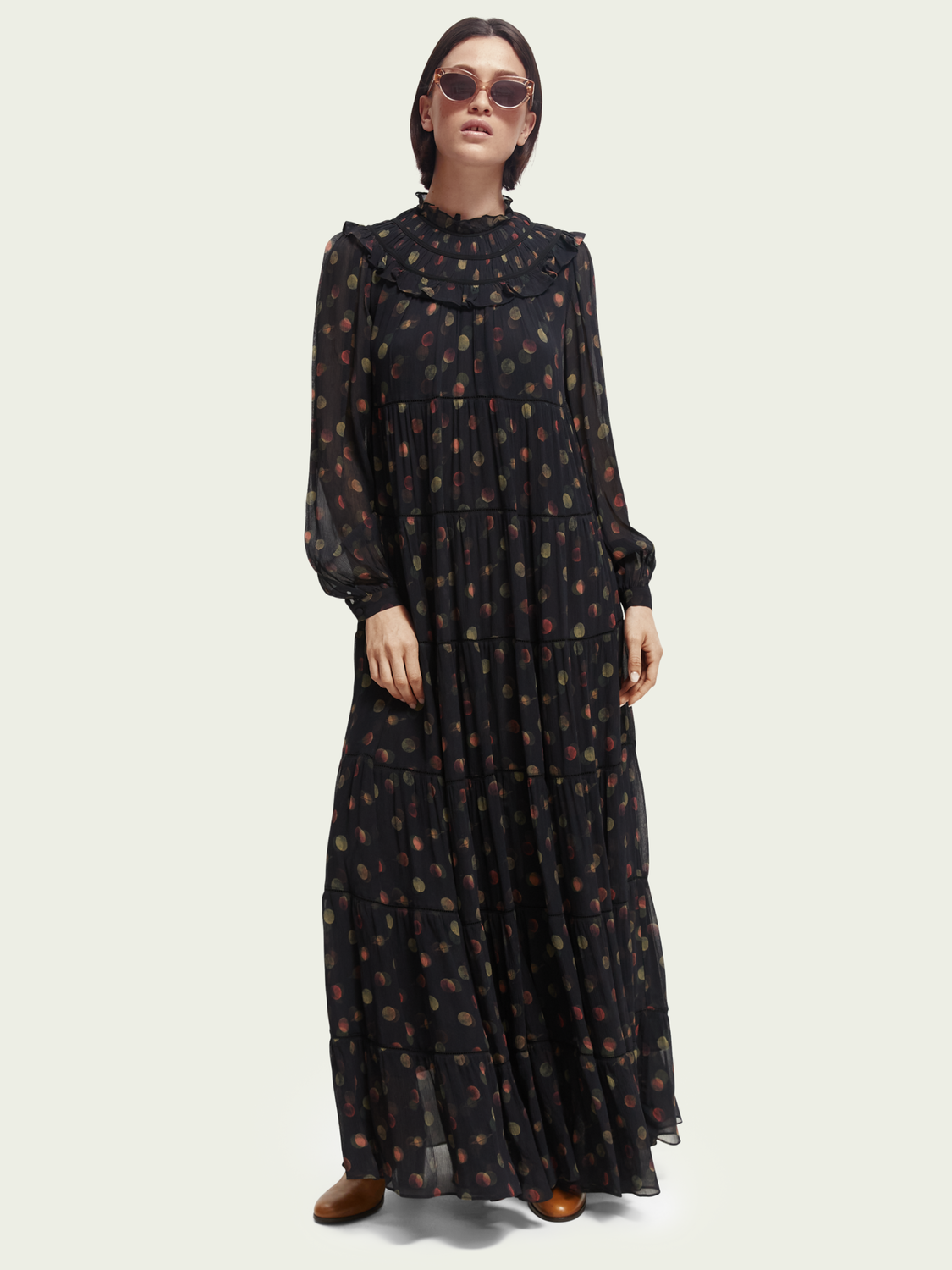 Smocked Tiered Maxi Dress | scotch & soda outlet