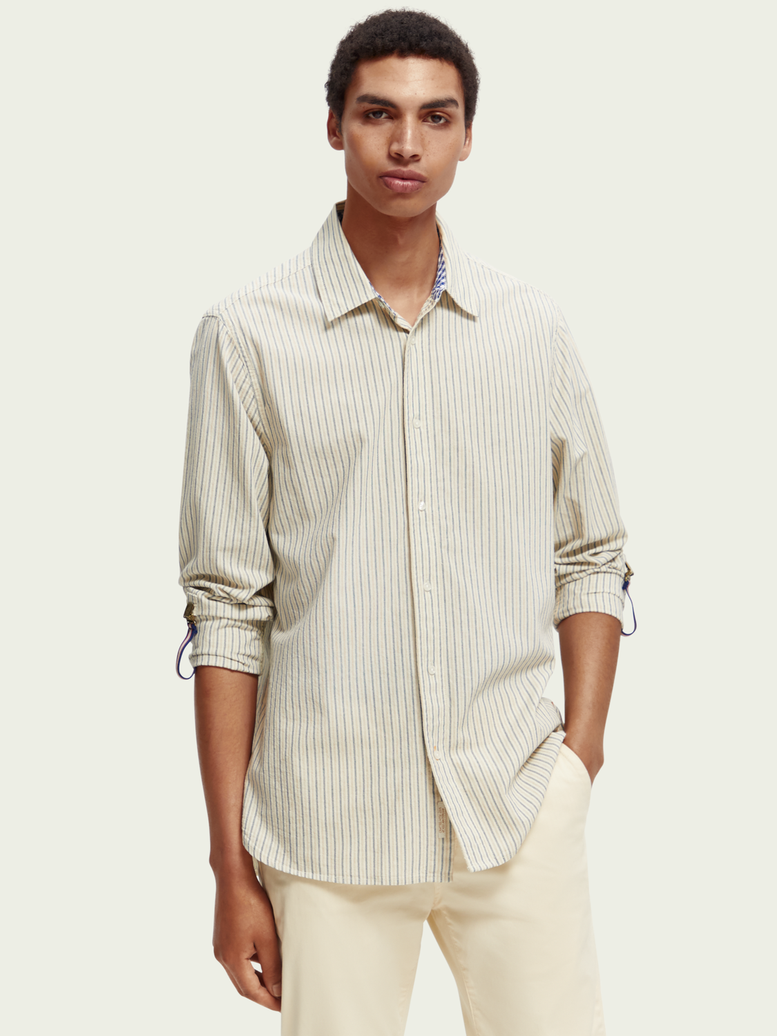 Regular Fit Shirt With Sleeve Adjustment | Scotch And Soda Outlet