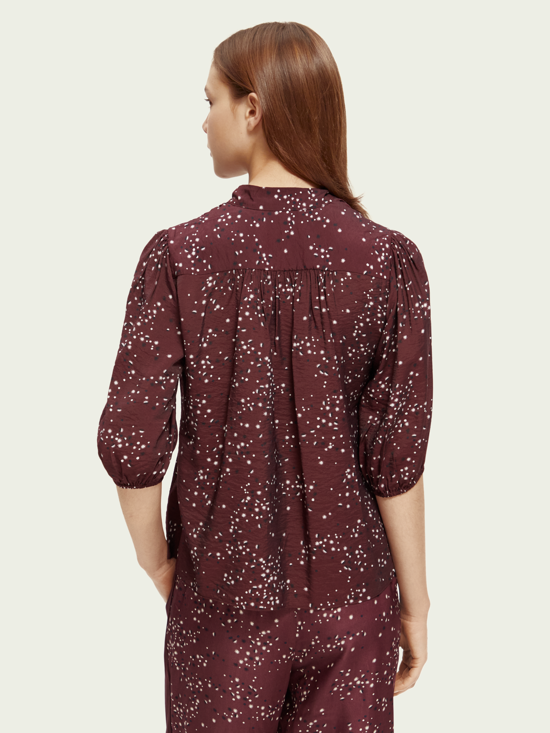 Puffed Sleeve Smocked Top | scotch & soda outlet