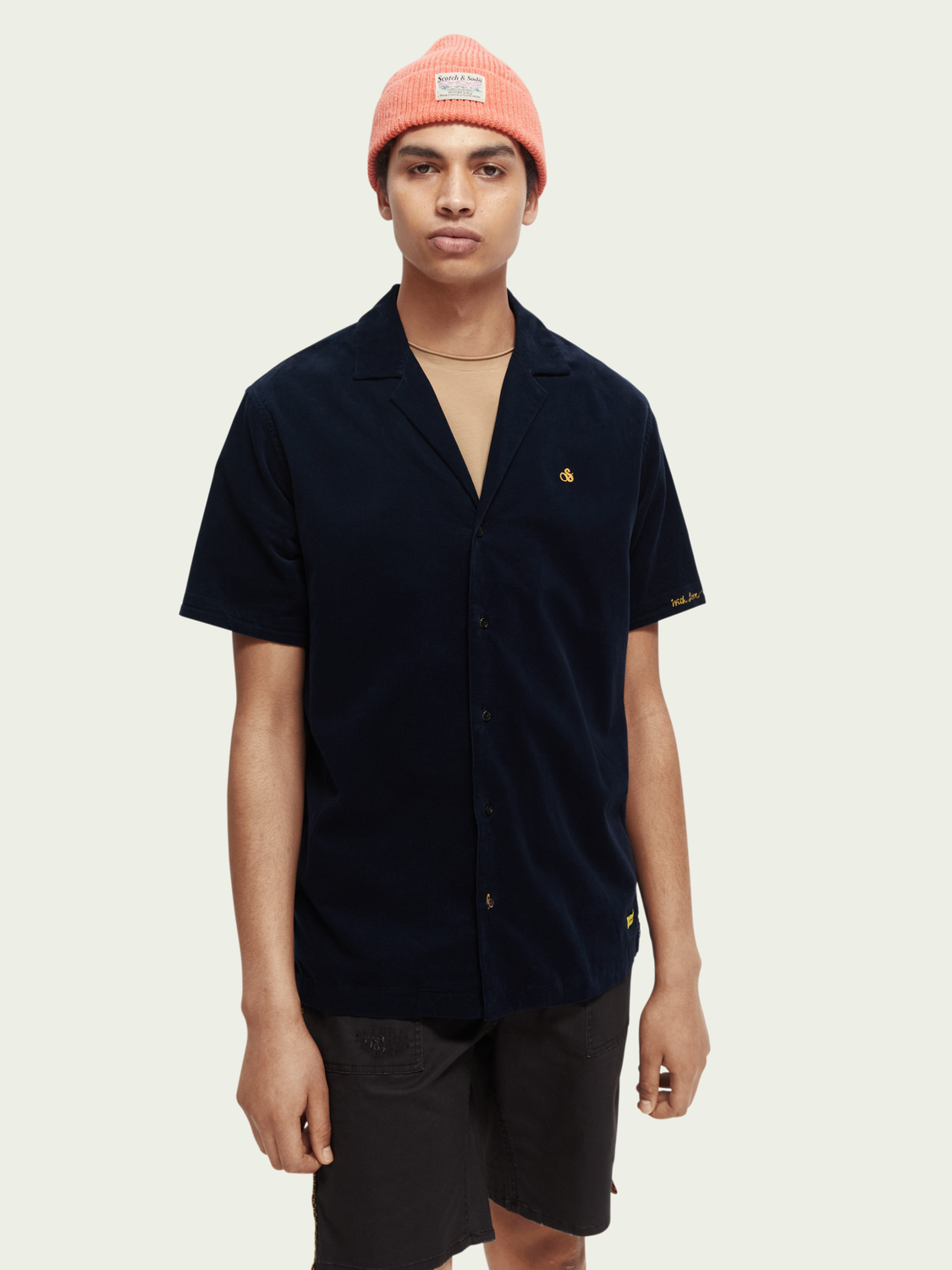 Short-Sleeved Corduroy Camp Shirt | Scotch And Soda Outlet
