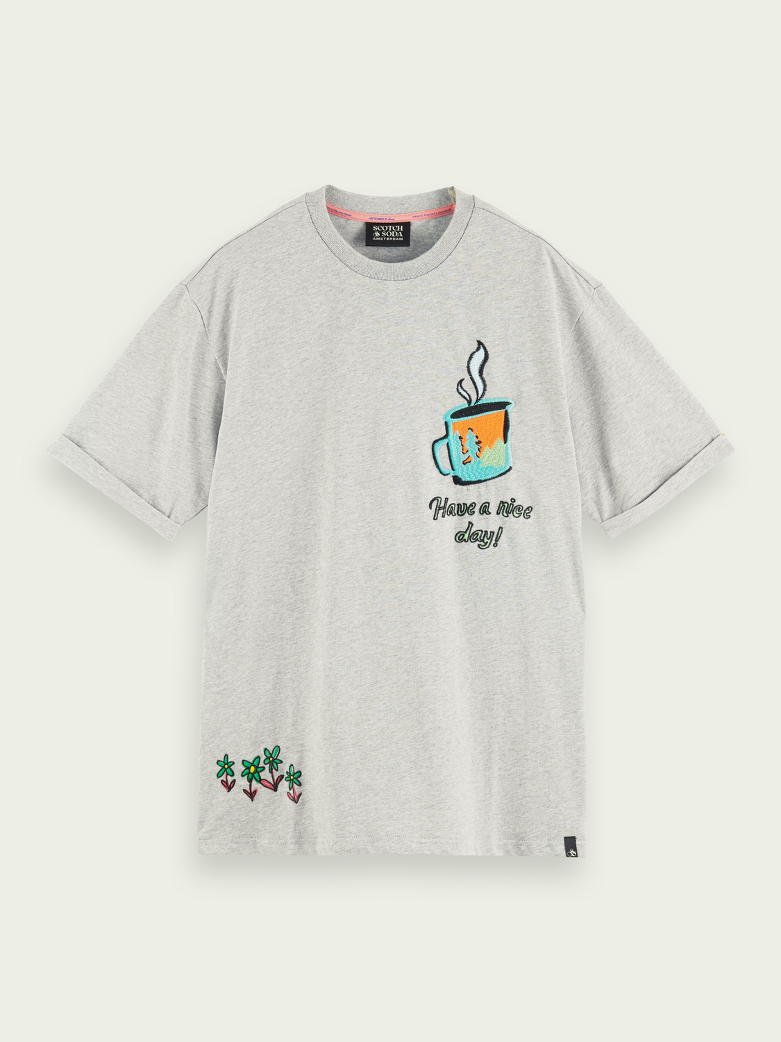 Embroidered Artwork Crewneck T-Shirt | Scotch And Soda Outlet