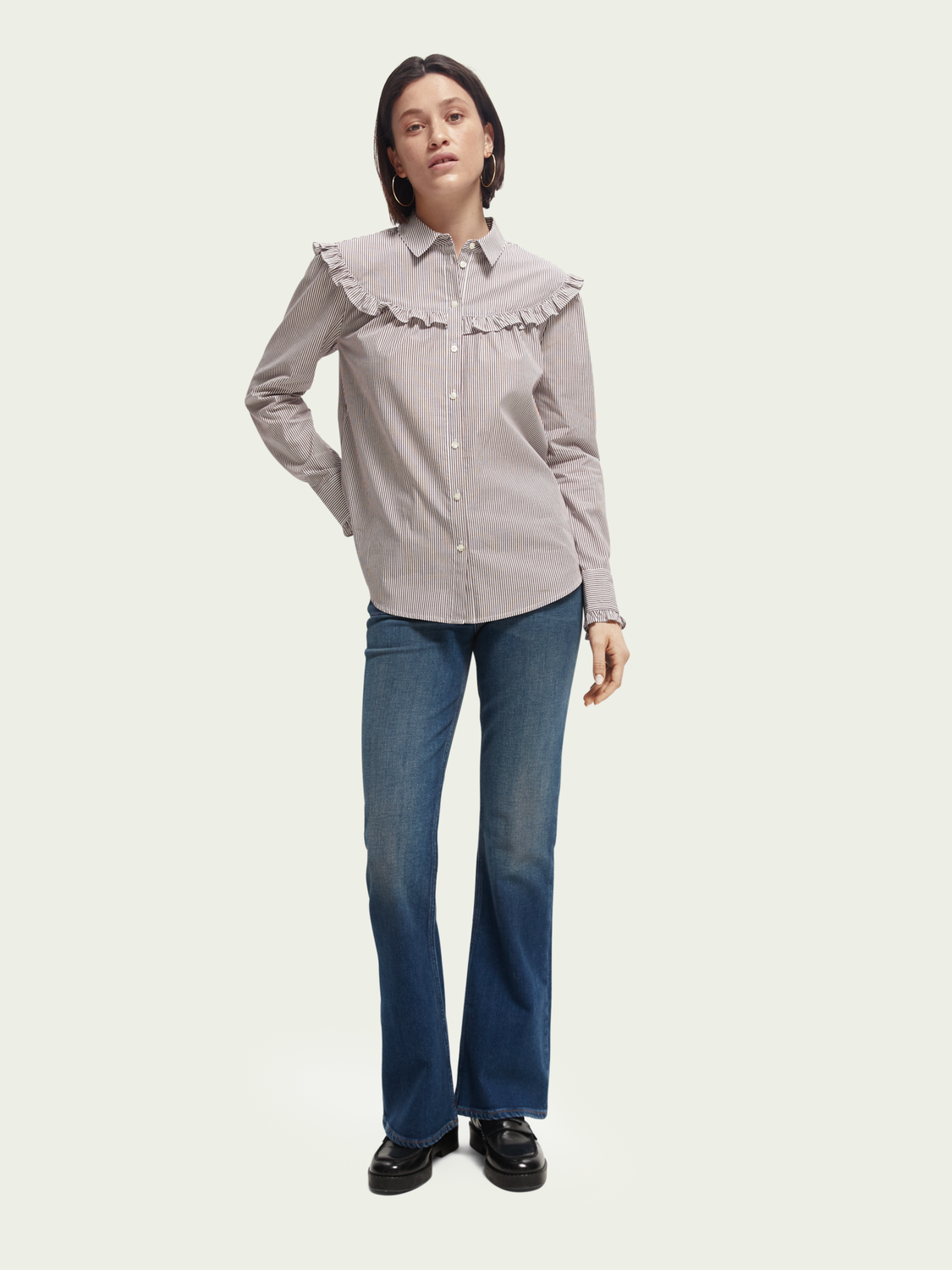Ruffled Organic Cotton Shirt | scotch & soda outlet