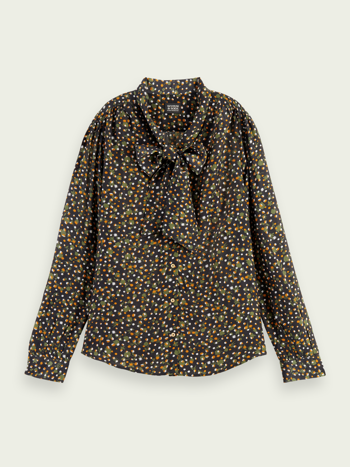 Lightweight Shirt With Ribbon Collar | scotch & soda outlet