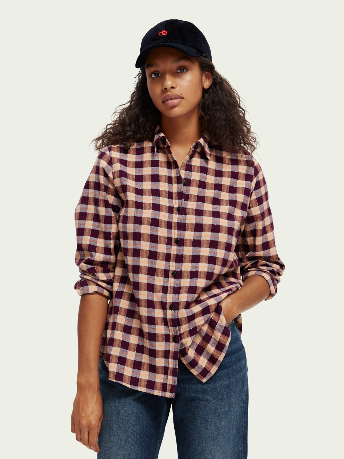 Organic Checked Oversized Shirt | scotch & soda outlet