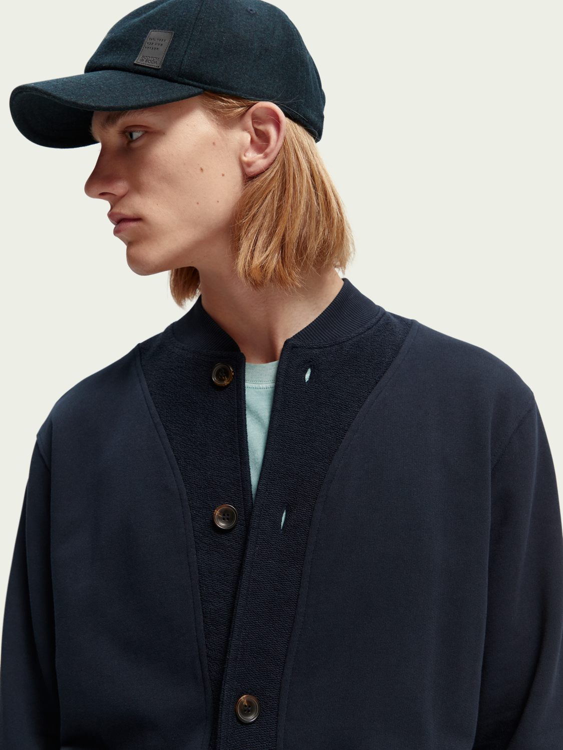 Organic Cotton Embroidered Bomber-Style Cardigan | Scotch And Soda Outlet