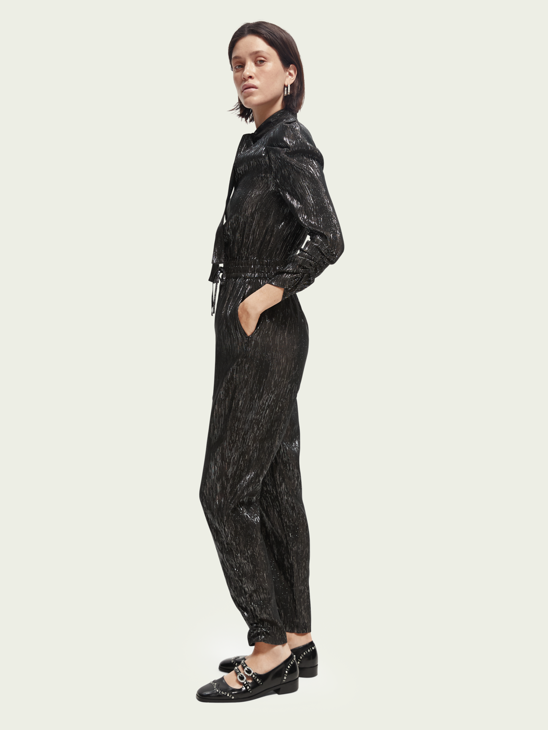 Gathered Silver Jumpsuit | scotch & soda outlet